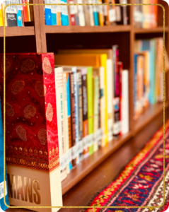 We, Humans book easel displayed as a library collection