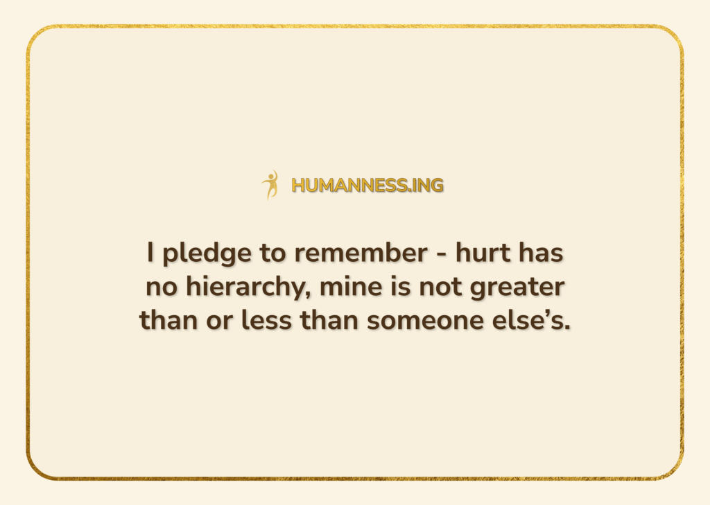 Download a pledge to remember hurt has no hierarchy